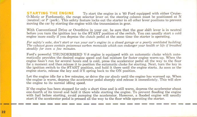 1960 Ford Owners Manual Page 5